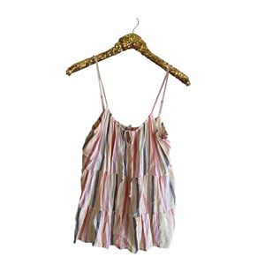 Old Navy Striped Multicolor Sleeveless Spaghetti Strap Top